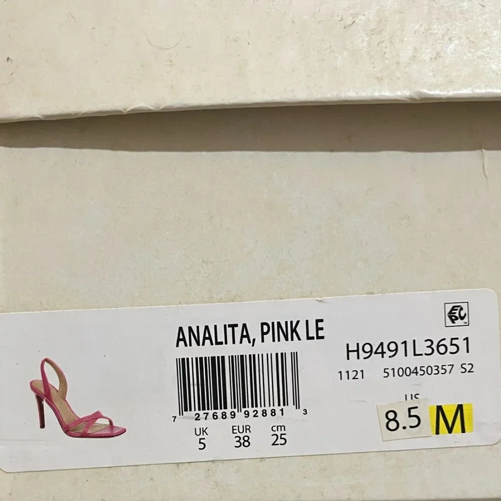 Veronica Beard Analita Hot Pink Leather Slingback Stiletto Sandals Sz 8.5
